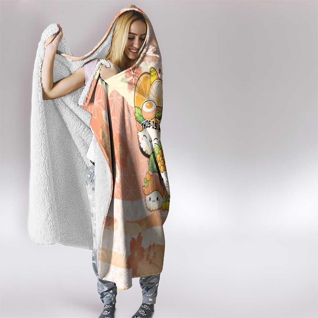 Japanese Kawaii Sushi Hooded Blanket Peach Wagara Palaka This Is How I Roll