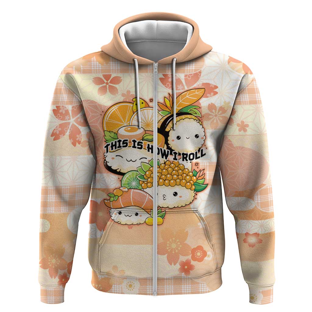 Personalized Japanese Kawaii Sushi Hoodie Peach Wagara Palaka This Is How I Roll