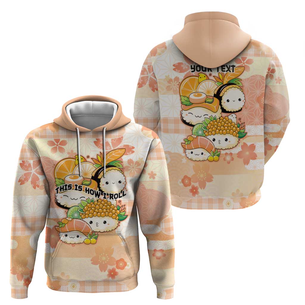 Personalized Japanese Kawaii Sushi Hoodie Peach Wagara Palaka This Is How I Roll