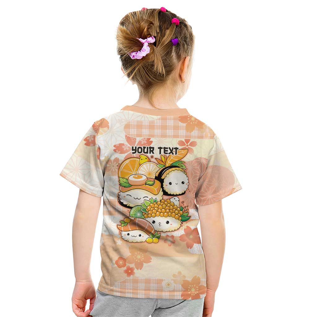 Personalized Japanese Kawaii Sushi Kid T Shirt Peach Wagara Palaka This Is How I Roll