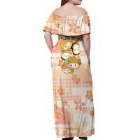 Personalized Japanese Kawaii Sushi Off Shoulder Maxi Dress Peach Wagara Palaka This Is How I Roll