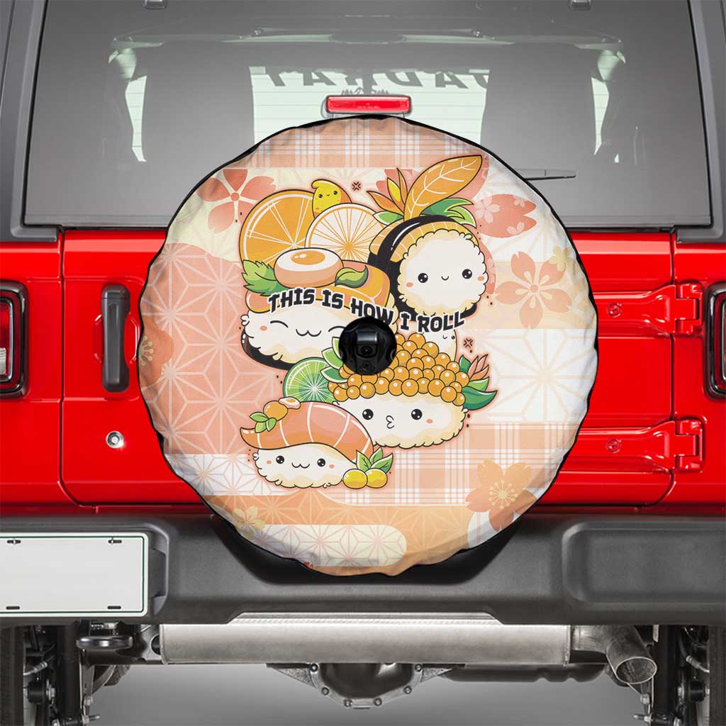 Japanese Kawaii Sushi Spare Tire Cover Peach Wagara Palaka This Is How I Roll LT9 - Polynesian Pride