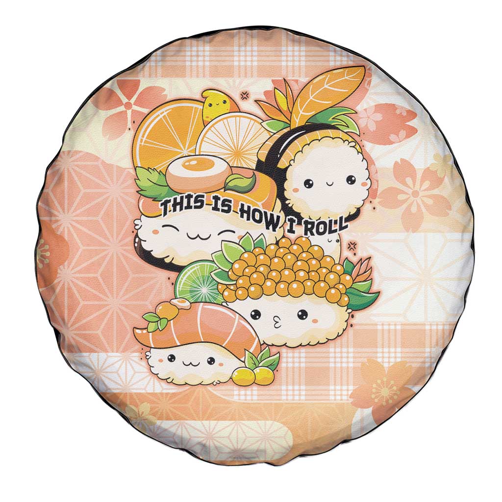 Japanese Kawaii Sushi Spare Tire Cover Peach Wagara Palaka This Is How I Roll LT9 - Polynesian Pride