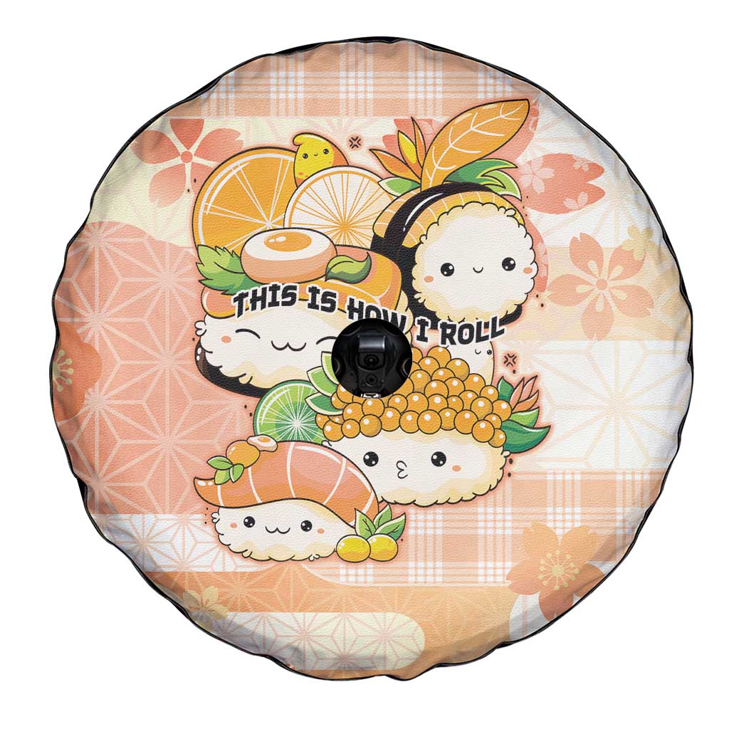 Japanese Kawaii Sushi Spare Tire Cover Peach Wagara Palaka This Is How I Roll LT9 - Polynesian Pride