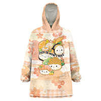 Personalized Japanese Kawaii Sushi Wearable Blanket Hoodie Peach Wagara Palaka This Is How I Roll