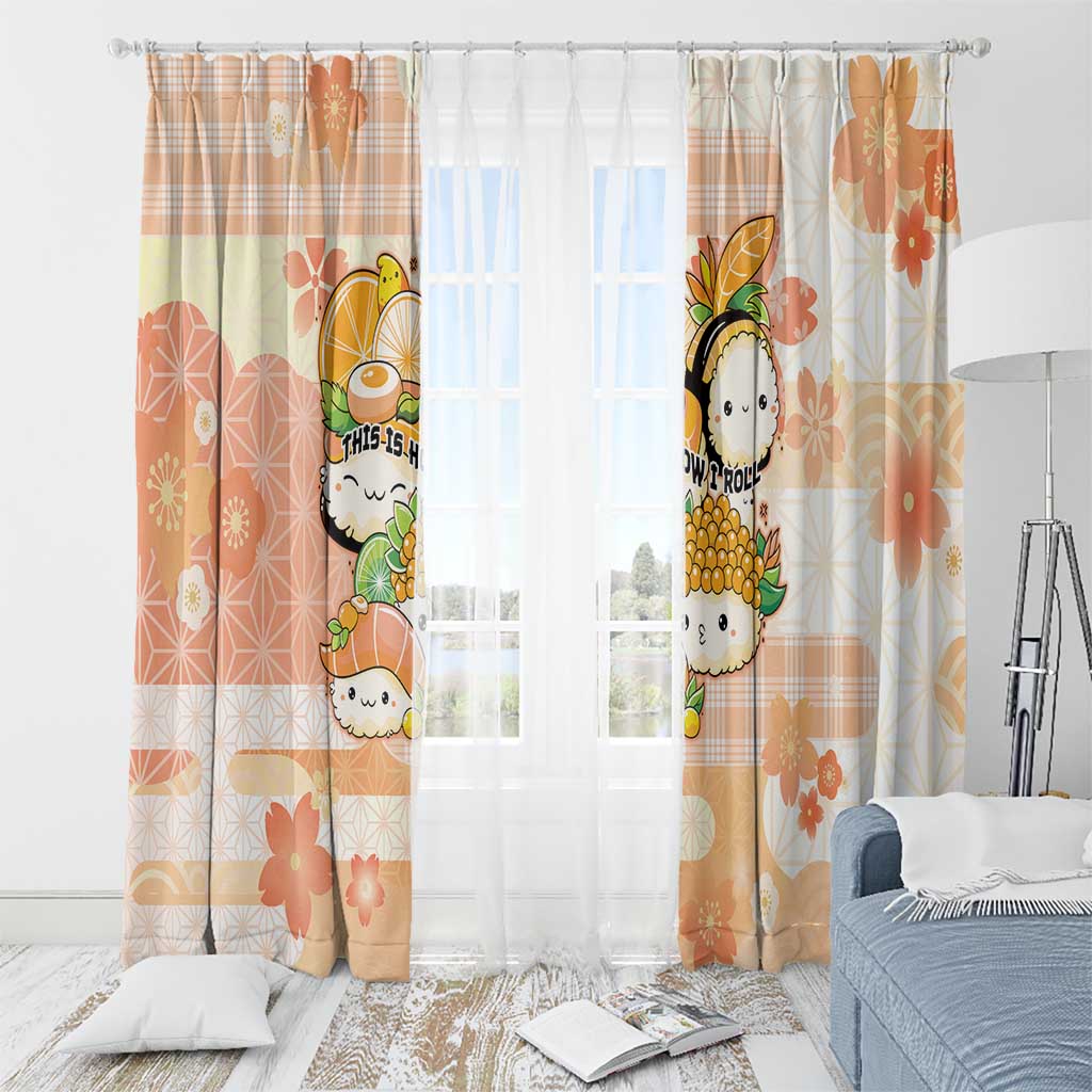 Japanese Kawaii Sushi Window Curtain Peach Wagara Palaka This Is How I Roll