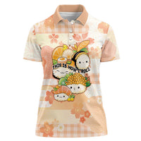Personalized Japanese Kawaii Sushi Women Polo Shirt Peach Wagara Palaka This Is How I Roll