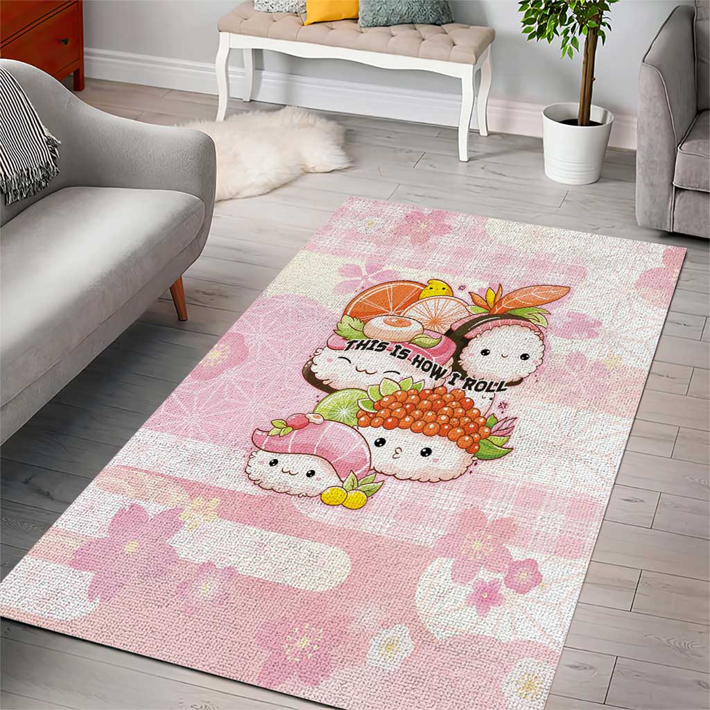 Japanese Kawaii Sushi Area Rug Pink Wagara Palaka This Is How I Roll