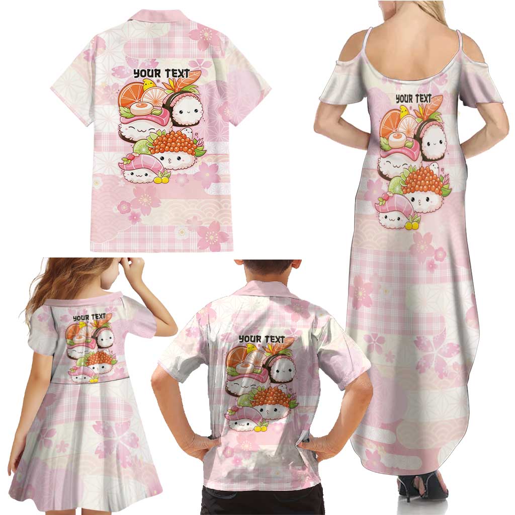 Personalized Japanese Kawaii Sushi Family Matching Summer Maxi Dress and Hawaiian Shirt Pink Wagara Palaka This Is How I Roll LT9 - Polynesian Pride