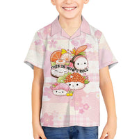 Personalized Japanese Kawaii Sushi Family Matching Tank Maxi Dress and Hawaiian Shirt Pink Wagara Palaka This Is How I Roll LT9 Son's Shirt Pink - Polynesian Pride