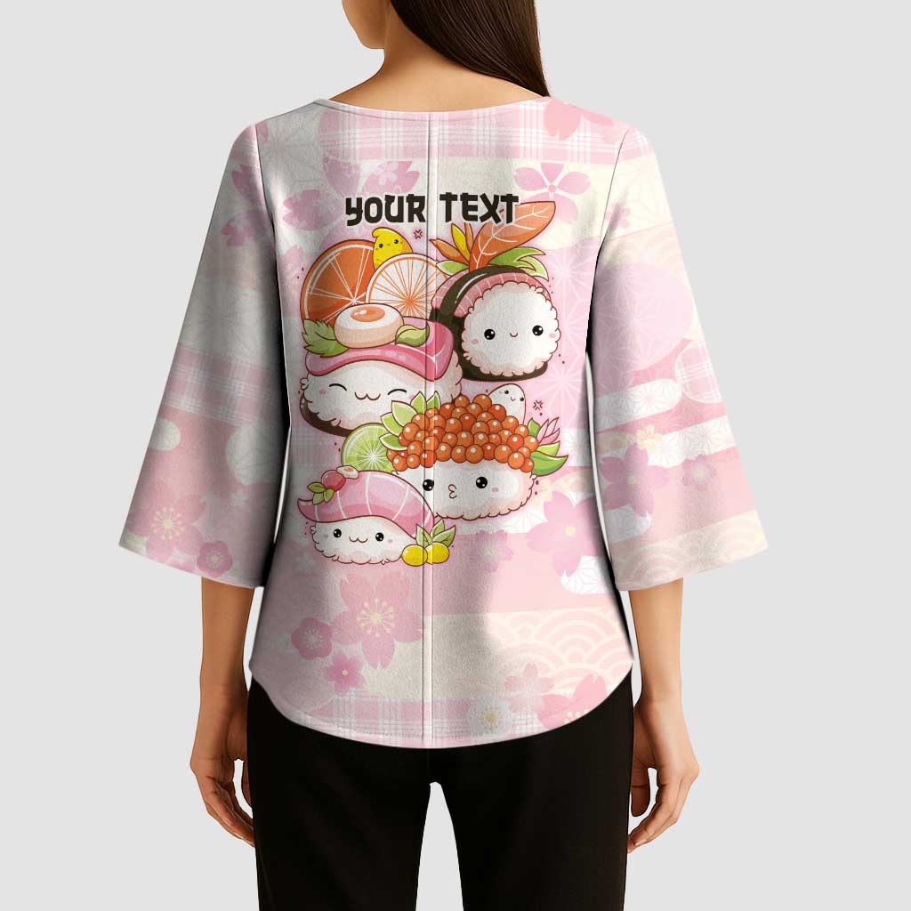 Personalized Japanese Kawaii Sushi Kimono Sleeve Blouse Pink Wagara Palaka This Is How I Roll