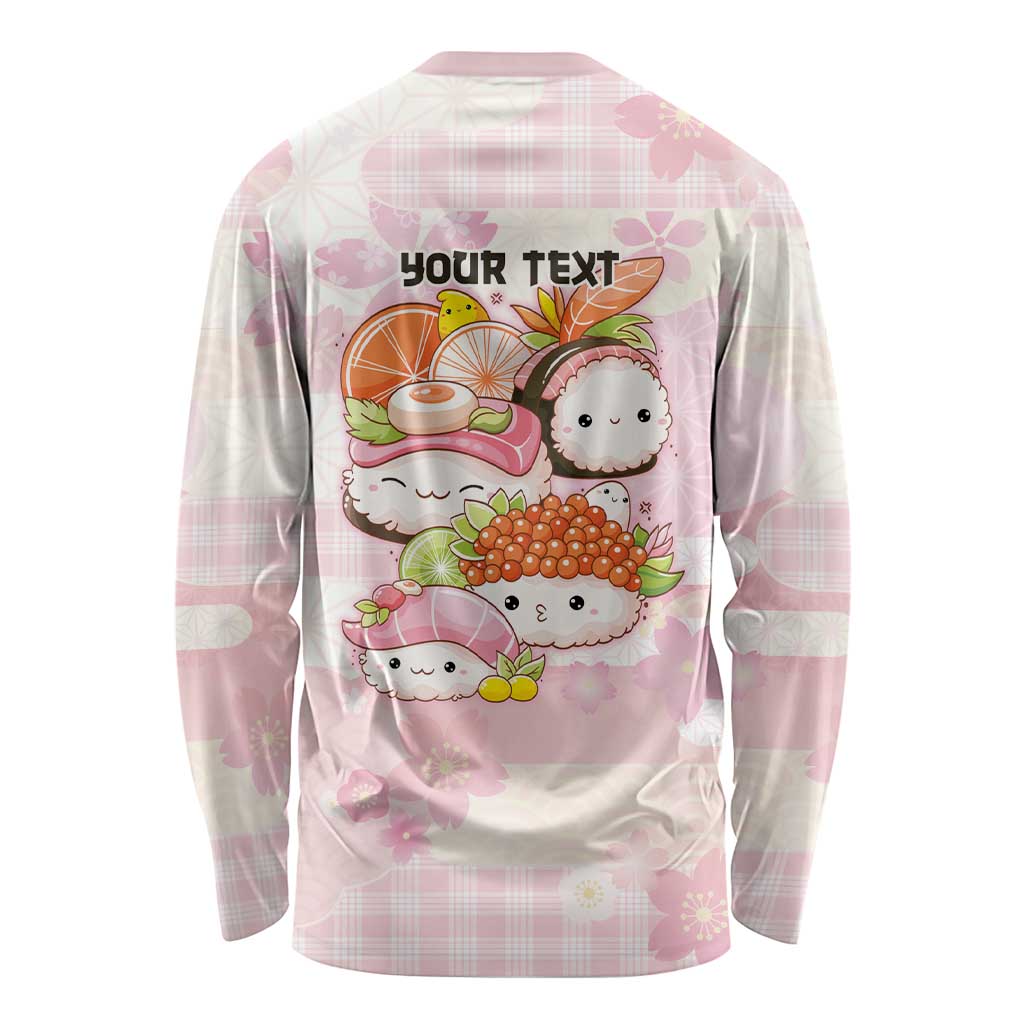 Personalized Japanese Kawaii Sushi Long Sleeve Shirt Pink Wagara Palaka This Is How I Roll