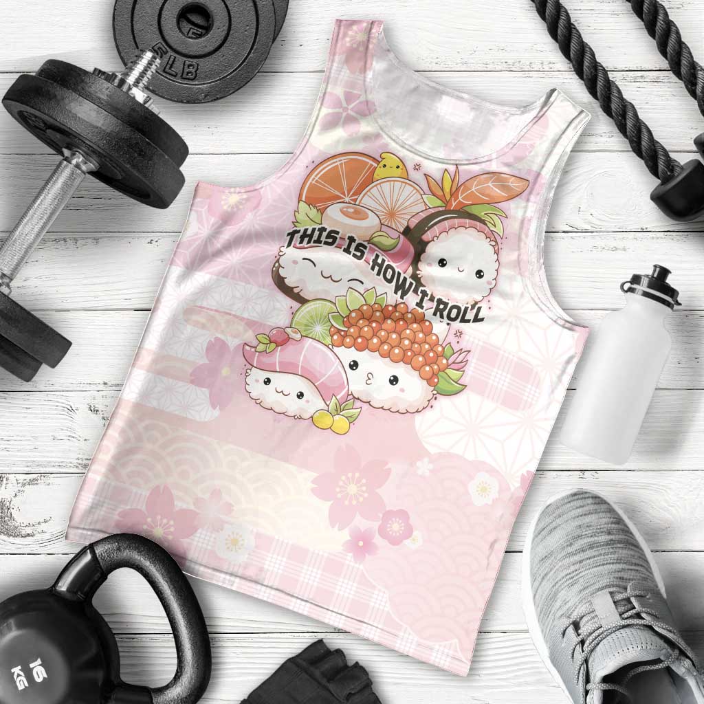 Personalized Japanese Kawaii Sushi Men Tank Top Pink Wagara Palaka This Is How I Roll