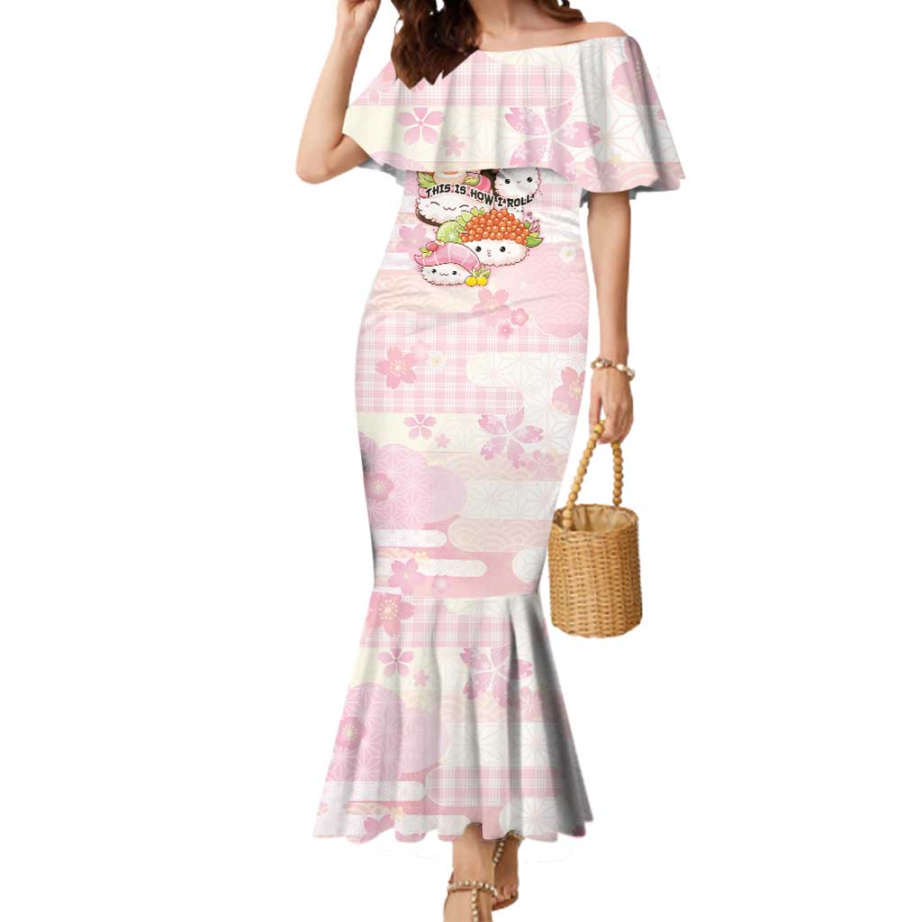 Personalized Japanese Kawaii Sushi Mermaid Dress Pink Wagara Palaka This Is How I Roll