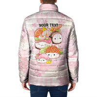 Personalized Japanese Kawaii Sushi Padded Jacket Pink Wagara Palaka This Is How I Roll