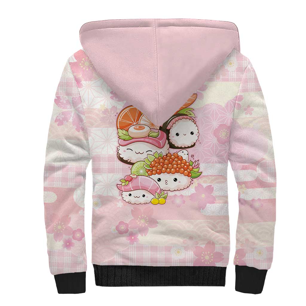 Personalized Japanese Kawaii Sushi Sherpa Hoodie Pink Wagara Palaka This Is How I Roll