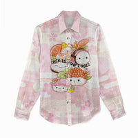 Personalized Japanese Kawaii Sushi Women Casual Shirt Pink Wagara Palaka This Is How I Roll