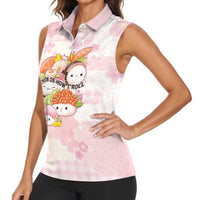 Personalized Japanese Kawaii Sushi Women Sleeveless Polo Shirt Pink Wagara Palaka This Is How I Roll LT9 - Polynesian Pride