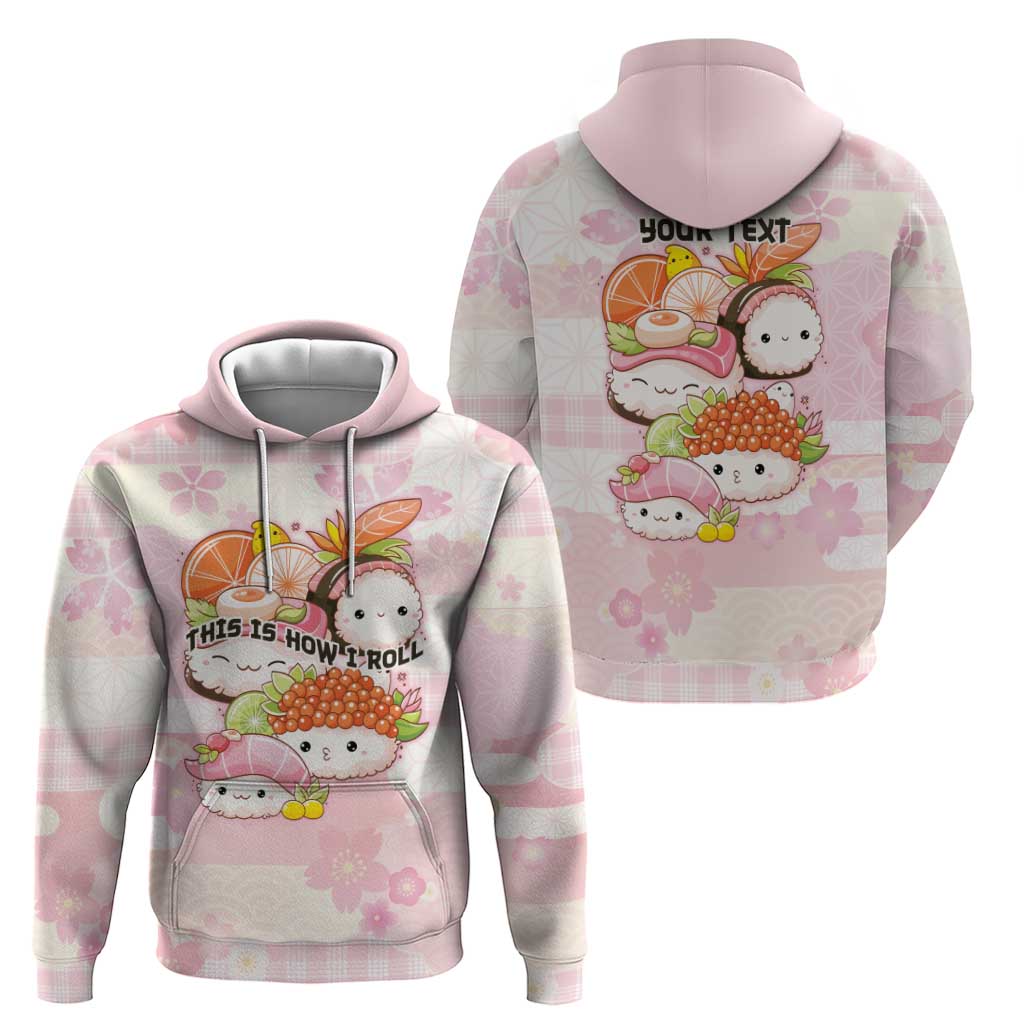 Personalized Japanese Kawaii Sushi Zip Hoodie Pink Wagara Palaka This Is How I Roll