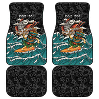 Personalized Japanese Koi Fish Ramen Car Mats Tiki Surfing Wagara Hibiscus Pattern