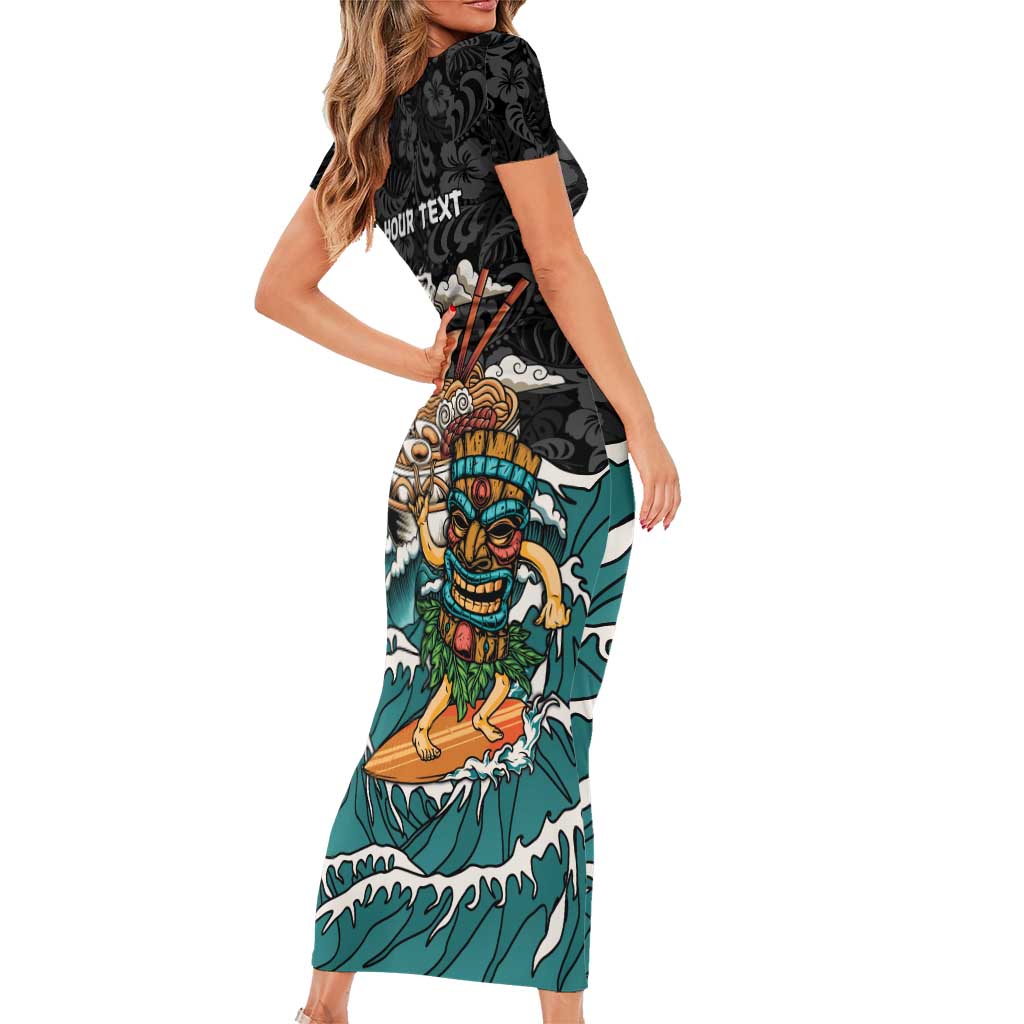 Personalized Japanese Koi Fish Ramen Family Matching Short Sleeve Bodycon Dress and Hawaiian Shirt Tiki Surfing Wagara Hibiscus Pattern LT9 - Polynesian Pride
