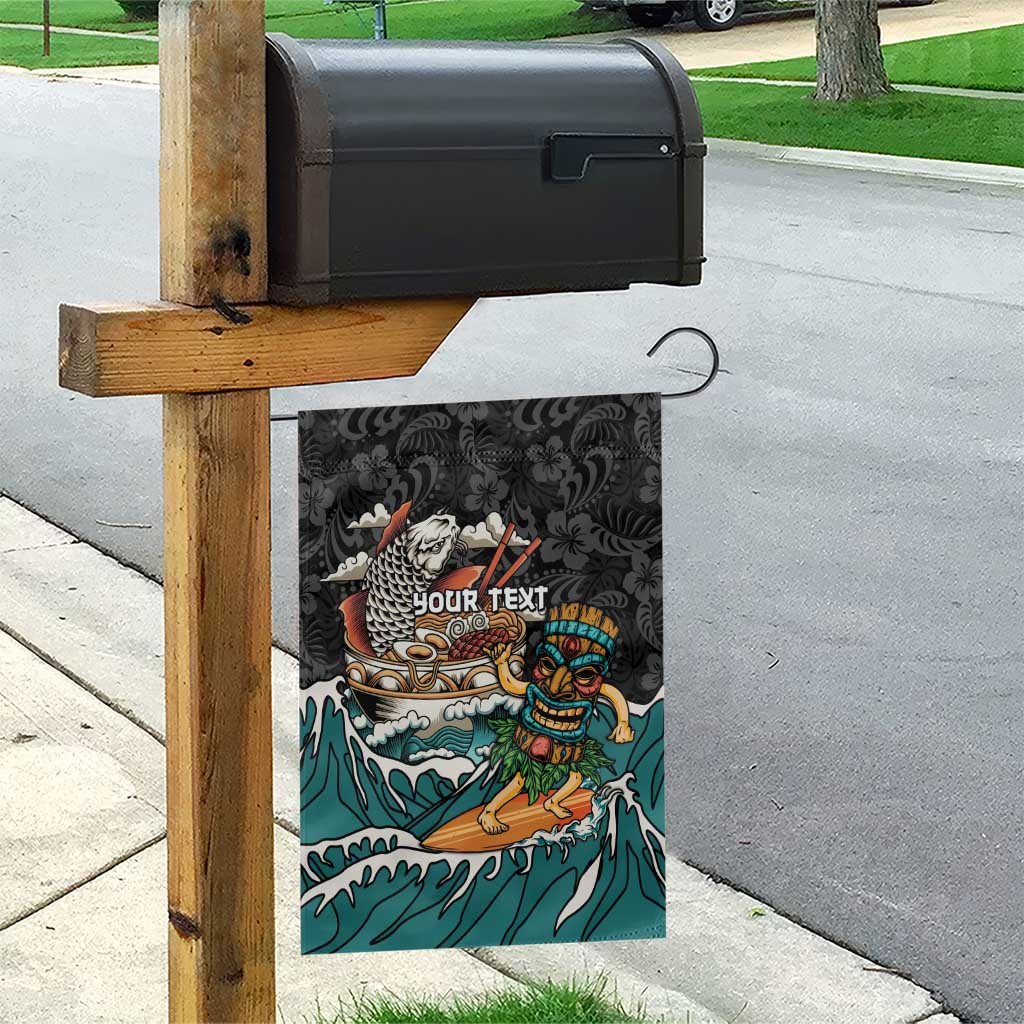 Personalized Japanese Koi Fish Ramen Garden Flag Tiki Surfing Wagara Hibiscus Pattern