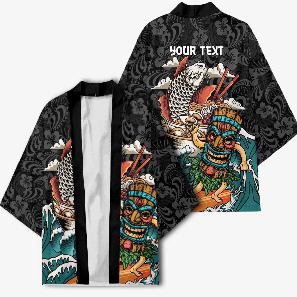 Personalized Japanese Koi Fish Ramen Kimono Tiki Surfing Wagara Hibiscus Pattern