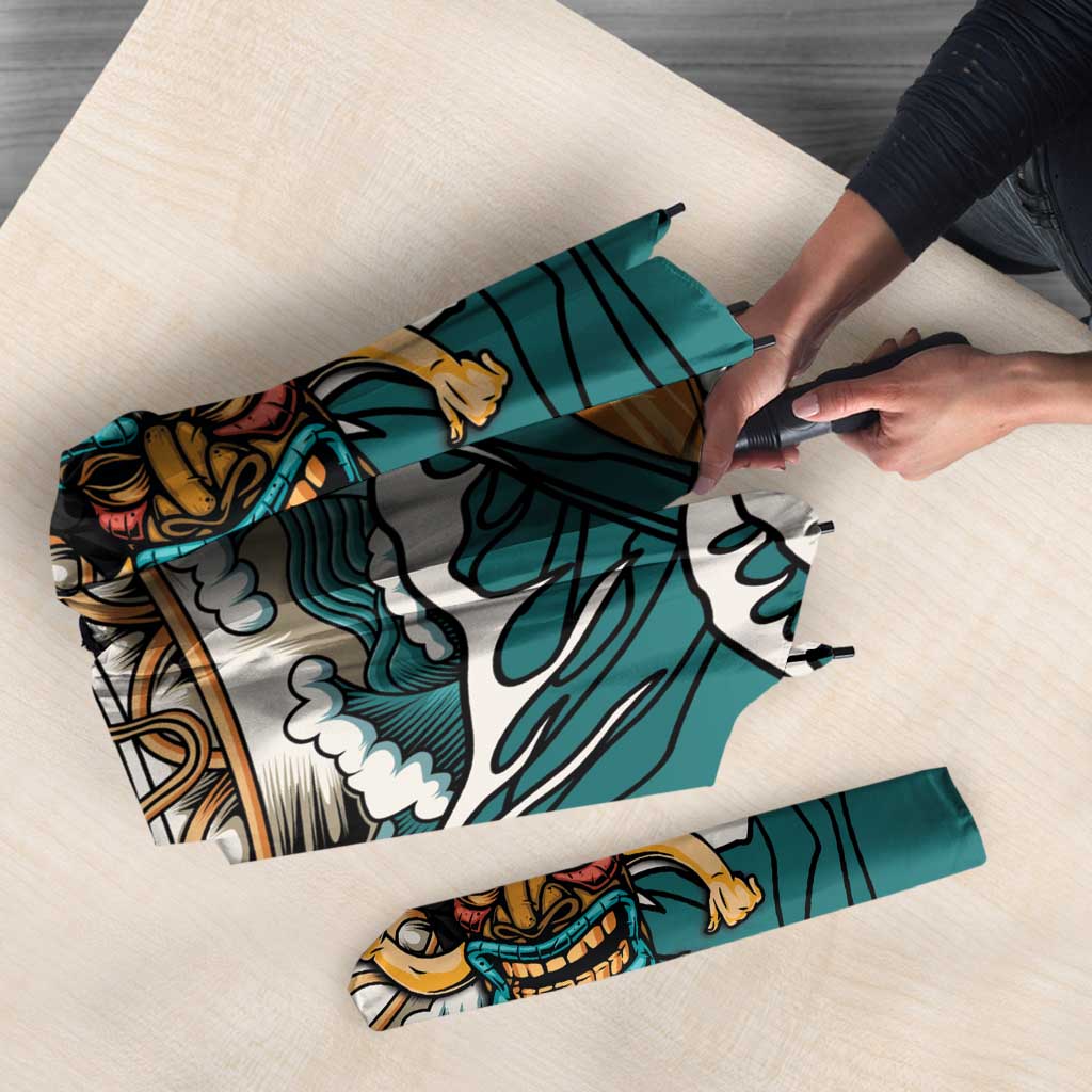 Personalized Japanese Koi Fish Ramen Umbrella Tiki Surfing Wagara Hibiscus Pattern