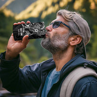 Black Guam Latte Stone Tribal Tattoo 4 in 1 Can Cooler Tumbler Hafa Adai Six 7 One LT9 - Polynesian Pride