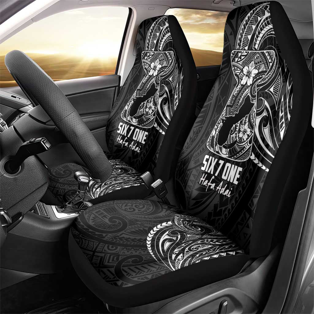 Black Guam Latte Stone Tribal Tattoo Car Seat Cover Hafa Adai Six 7 One