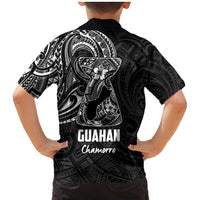 Black Guam Latte Stone Tribal Tattoo Family Matching Mermaid Dress and Hawaiian Shirt Hafa Adai Six 7 One LT9 - Polynesian Pride