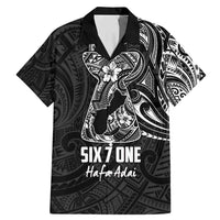 Black Guam Latte Stone Tribal Tattoo Family Matching Mermaid Dress and Hawaiian Shirt Hafa Adai Six 7 One LT9 Dad's Shirt - Short Sleeve Black - Polynesian Pride