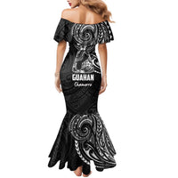 Black Guam Latte Stone Tribal Tattoo Family Matching Mermaid Dress and Hawaiian Shirt Hafa Adai Six 7 One LT9 - Polynesian Pride