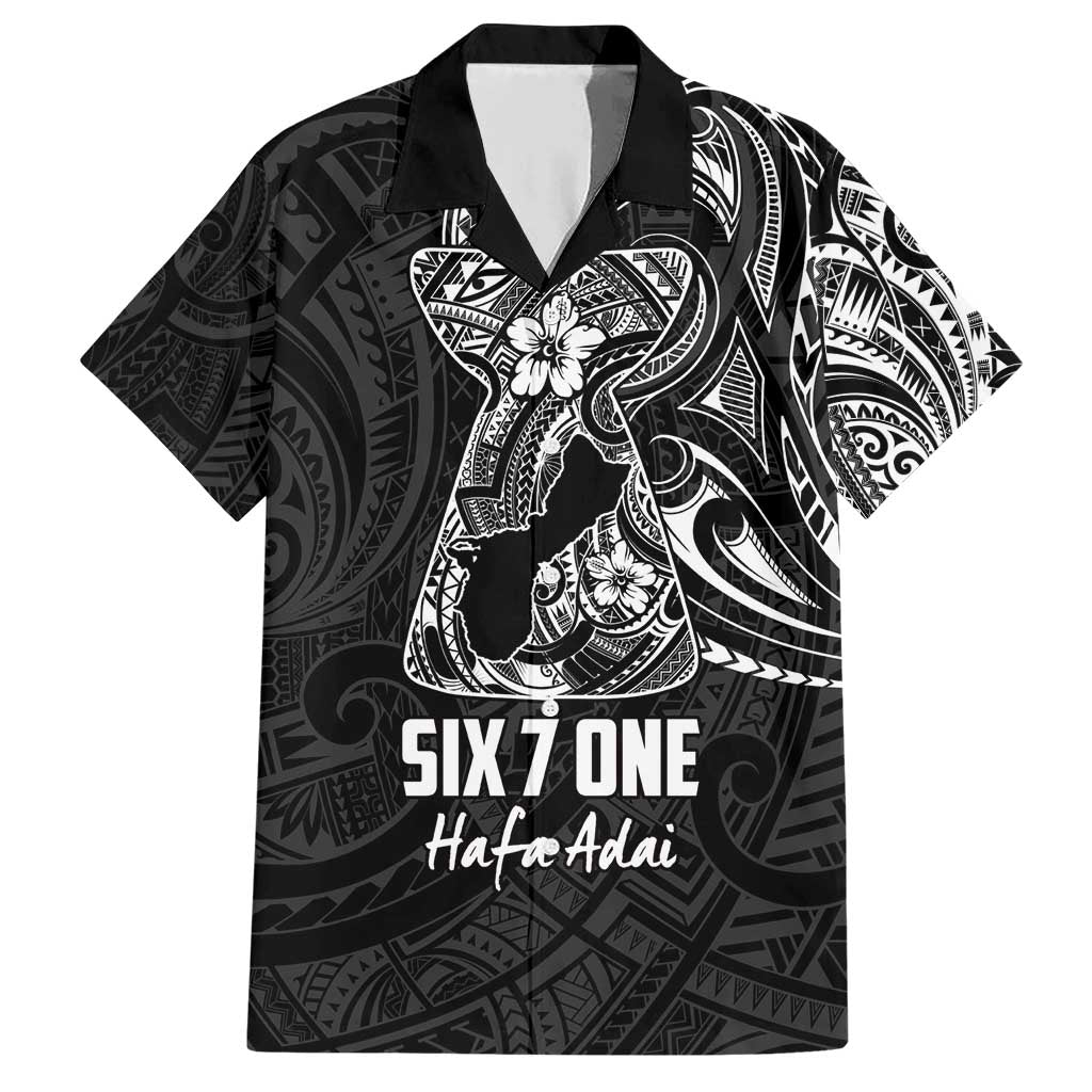 Black Guam Latte Stone Tribal Tattoo Family Matching Short Sleeve Bodycon Dress and Hawaiian Shirt Hafa Adai Six 7 One LT9 Dad's Shirt - Short Sleeve Black - Polynesian Pride