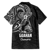 Black Guam Latte Stone Tribal Tattoo Family Matching Short Sleeve Bodycon Dress and Hawaiian Shirt Hafa Adai Six 7 One LT9 - Polynesian Pride