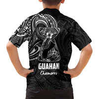 Black Guam Latte Stone Tribal Tattoo Family Matching Summer Maxi Dress and Hawaiian Shirt Hafa Adai Six 7 One LT9 - Polynesian Pride