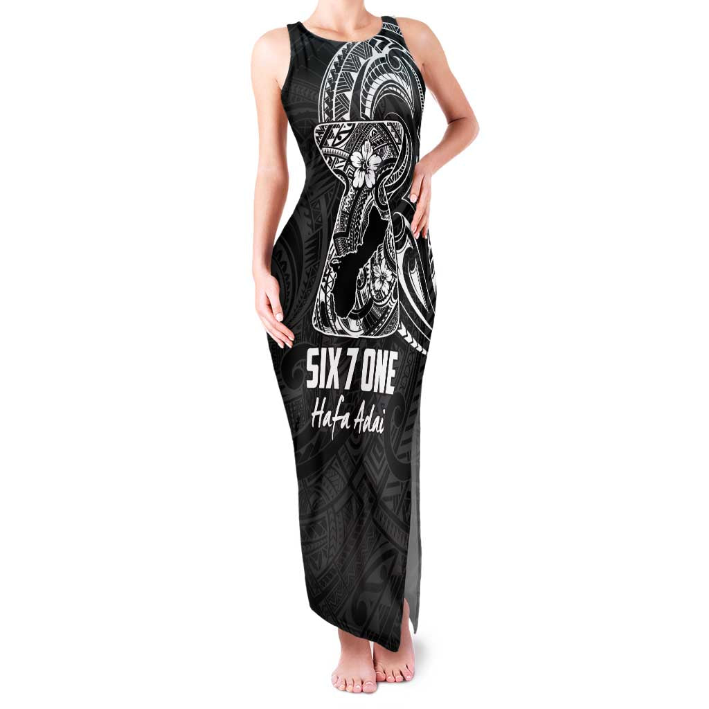 Black Guam Latte Stone Tribal Tattoo Family Matching Tank Maxi Dress and Hawaiian Shirt Hafa Adai Six 7 One LT9 Mom's Dress Black - Polynesian Pride