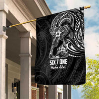 Black Guam Latte Stone Tribal Tattoo Garden Flag Hafa Adai Six 7 One LT9 House Flag Black - Polynesian Pride