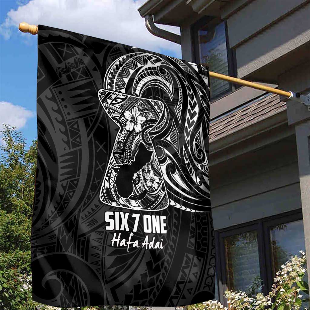 Black Guam Latte Stone Tribal Tattoo Garden Flag Hafa Adai Six 7 One LT9 - Polynesian Pride