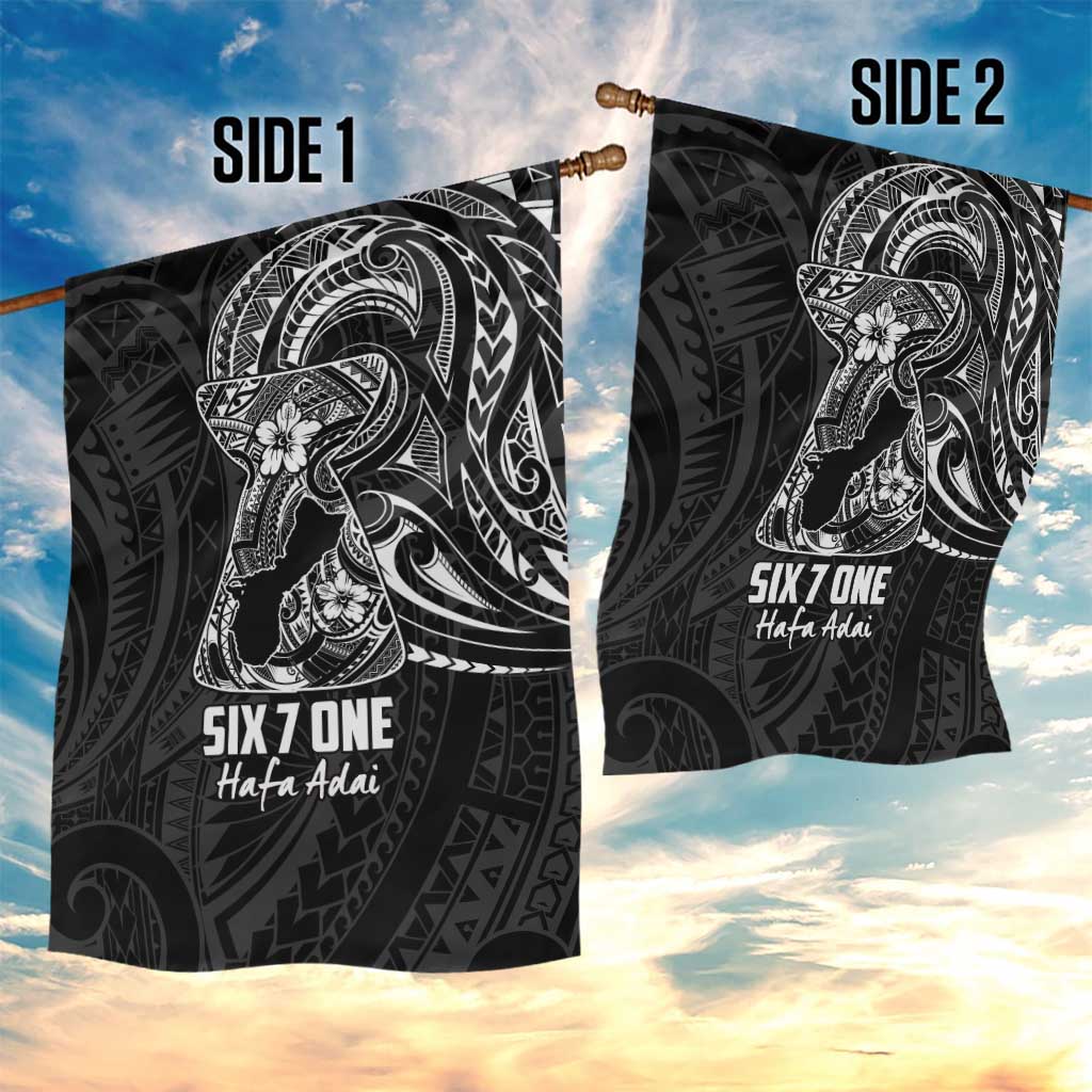 Black Guam Latte Stone Tribal Tattoo Garden Flag Hafa Adai Six 7 One LT9 - Polynesian Pride
