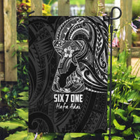 Black Guam Latte Stone Tribal Tattoo Garden Flag Hafa Adai Six 7 One LT9 Garden Flag Black - Polynesian Pride