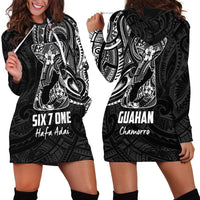 Black Guam Latte Stone Tribal Tattoo Hoodie Dress Hafa Adai Six 7 One LT9 - Polynesian Pride