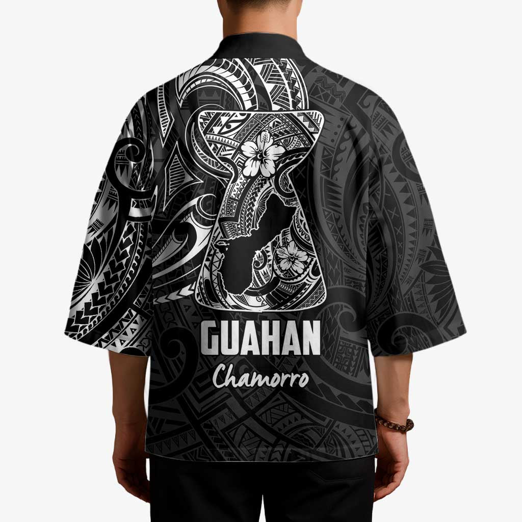 Black Guam Latte Stone Tribal Tattoo Kimono Hafa Adai Six 7 One - Polynesian Pride