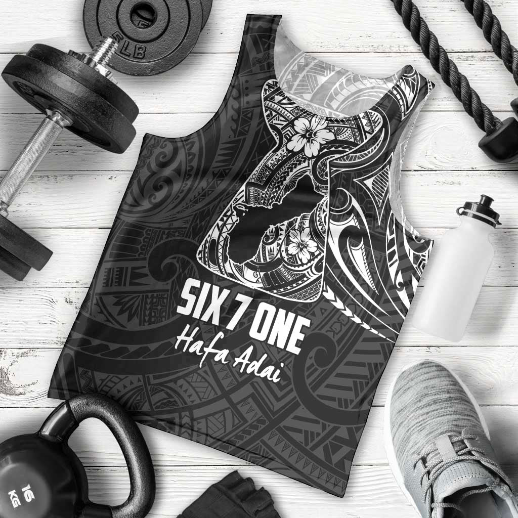 Black Guam Latte Stone Tribal Tattoo Men Tank Top Hafa Adai Six 7 One LT9 - Polynesian Pride