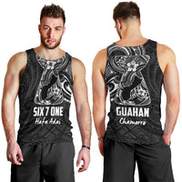 Black Guam Latte Stone Tribal Tattoo Men Tank Top Hafa Adai Six 7 One LT9 - Polynesian Pride