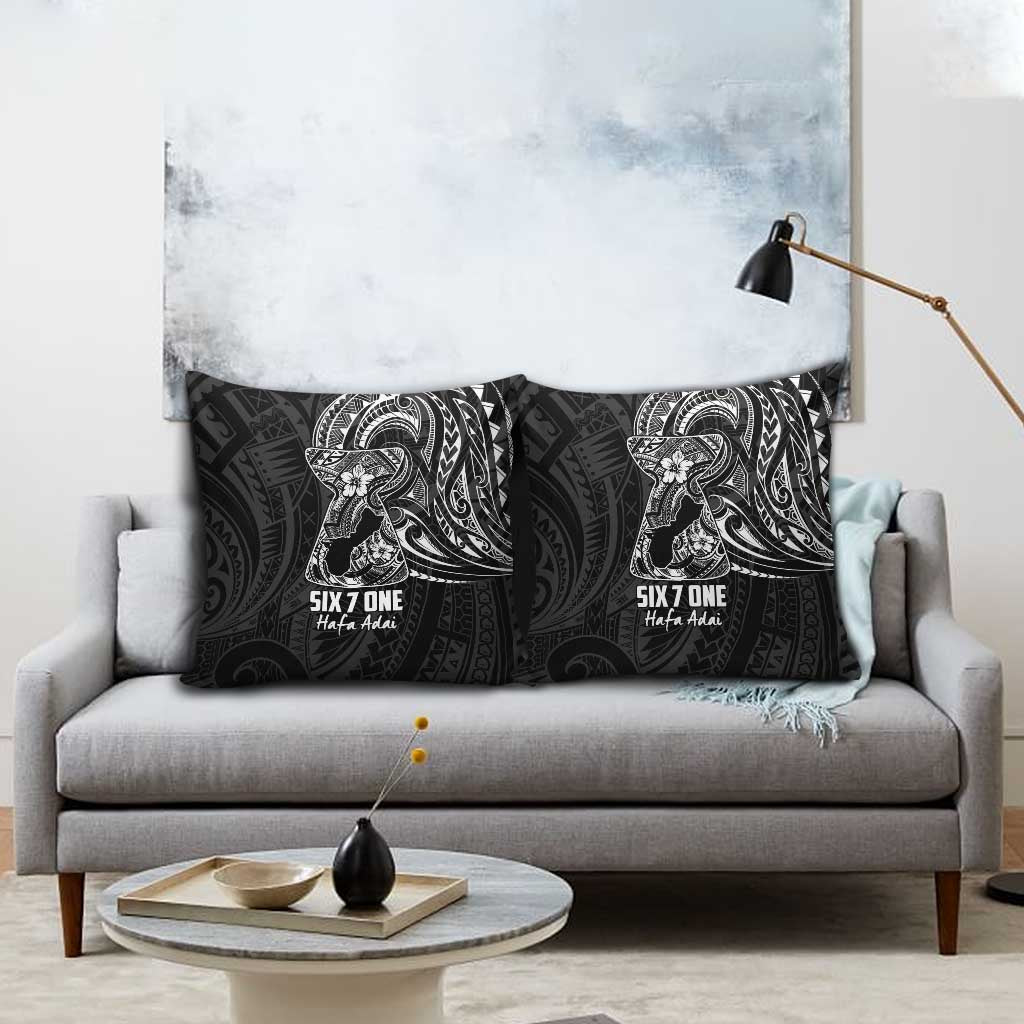 Black Guam Latte Stone Tribal Tattoo Pillow Cover Hafa Adai Six 7 One - Polynesian Pride
