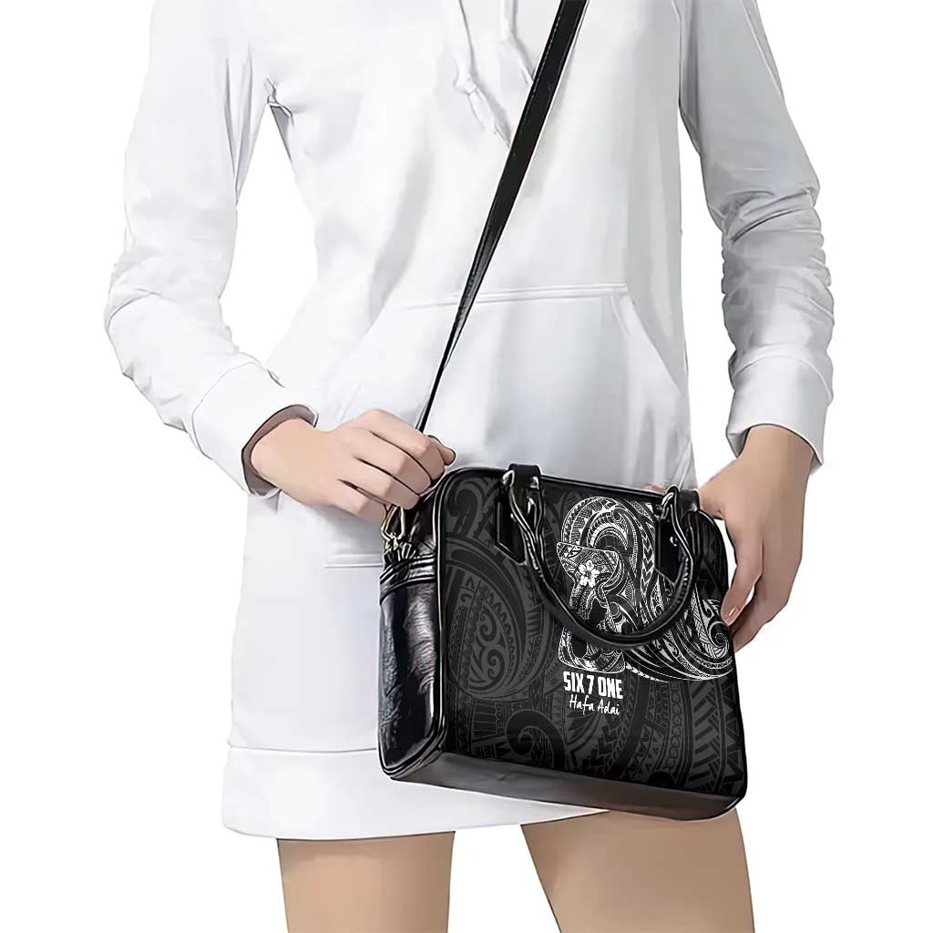 Black Guam Latte Stone Tribal Tattoo Shoulder Handbag Hafa Adai Six 7 One