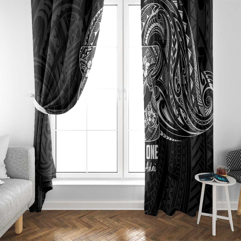Black Guam Latte Stone Tribal Tattoo Window Curtain Hafa Adai Six 7 One