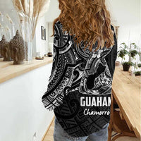 Black Guam Latte Stone Tribal Tattoo Women Casual Shirt Hafa Adai Six 7 One LT9 - Polynesian Pride