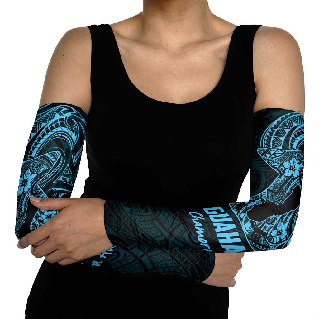 Blue Guam Latte Stone Tribal Tattoo Arm Sleeves Hafa Adai Six 7 One - Polynesian Pride